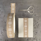 east-of-india-kraft-tape-white-snowflakes-50m-christmas|4764|Luck and Luck| 1